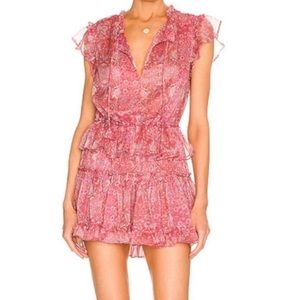 Misa Los Angeles NWT Lilian Puglia Paisly Mini Ruffle Dress.